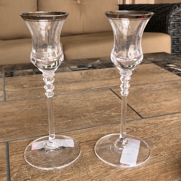 VINTAGE Mikasa Sonata Platinum Candlestick Set